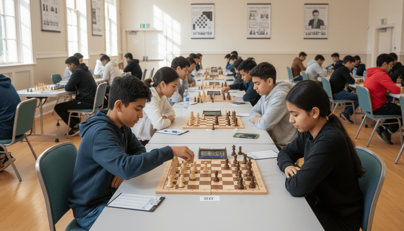 Junior chess tournament in progress